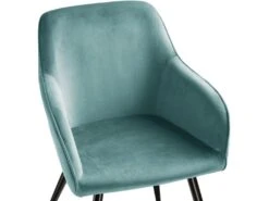 Lot De 4 Chaises Pieds Noir Siège De Salon Cuisine Salle à Manger Design élégant Velours Turquoise 08_0000081 -Fren Soldes Boutique chaise 22732075