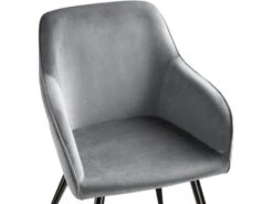 Lot De 4 Chaises Pieds Noir Siège De Salon Cuisine Salle à Manger Design élégant Velours Gris 08_0000076 9 Lot De 4 Chaises Pieds Noir Siège De Salon Cuisine Salle à Manger Design élégant Velours Gris 08_0000076 -Fren Soldes Boutique chaise 22732085