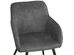 Lot De 4 Chaises Pieds Noir Siège De Salon Cuisine Salle à Manger Design élégant Tissu Gris 08_0000101 -Fren Soldes Boutique chaise 22732405