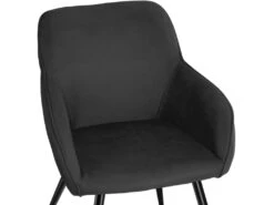 Lot De 4 Chaises Pieds Noir Siège De Salon Cuisine Salle à Manger Design élégant Tissu Anthracite 08_0000104 -Fren Soldes Boutique chaise 22732415