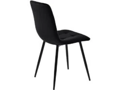 Lot De 4 Chaises De Salle à Manger - Structure En Métal - Tissu En Velours - Noir -Fren Soldes Boutique chaise 22860847