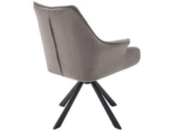 Lot De 4 Chaises En Patchwork De Velours - Pieds En Métal - Taupe -Fren Soldes Boutique chaise 22934665