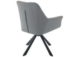 Lot De 6 Chaises En Velours Et Similicuir - Pieds En Métal - Gris -Fren Soldes Boutique chaise 22934685