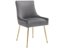 Lot De 6 Chaises De Salle à Manger Avec Pieds Plaqués - Doré & Gris -Fren Soldes Boutique chaise 22967621