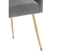 Lot De 6 Chaises De Salle à Manger Avec Pieds Plaqués - Doré & Gris -Fren Soldes Boutique chaise 22967633