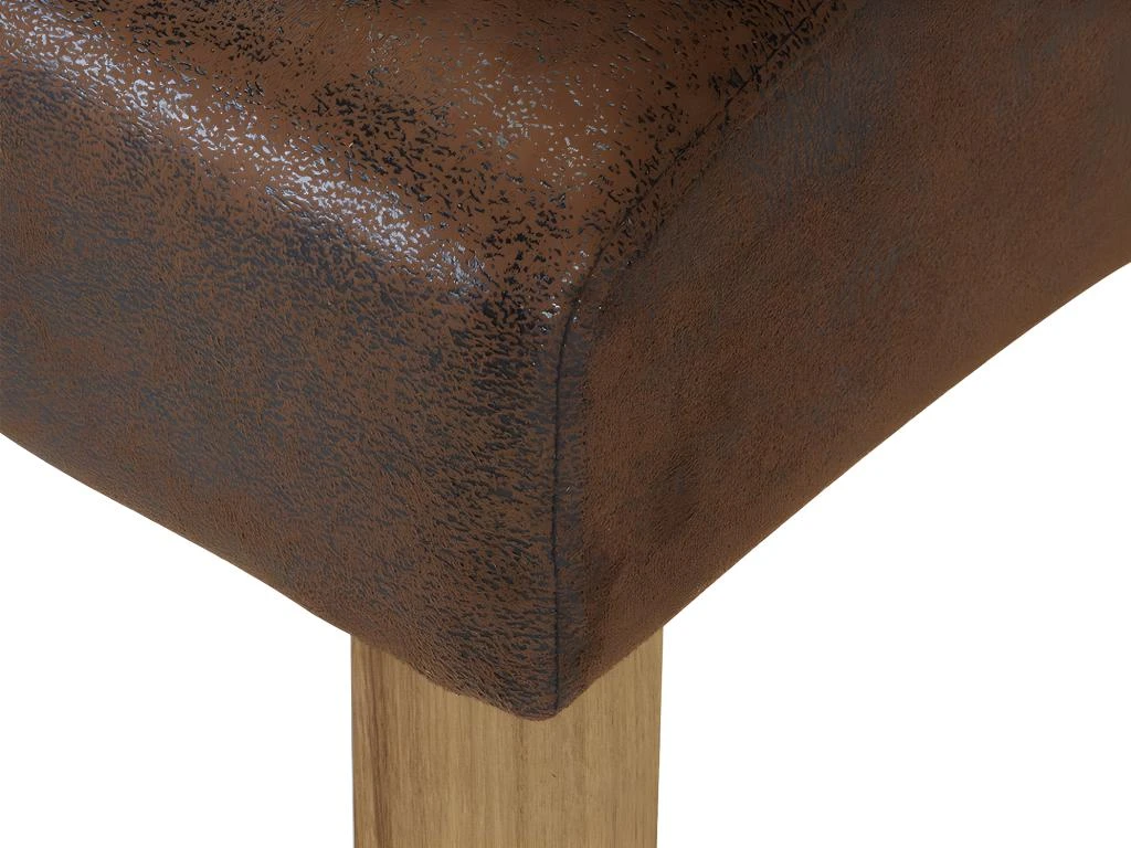 Lot De 6 Chaises SANTOS - Microfibre Aspect Cuir Vieilli - Pieds Bois Clair 7 Lot De 6 Chaises SANTOS - Microfibre Aspect Cuir Vieilli - Pieds Bois Clair – Image 7