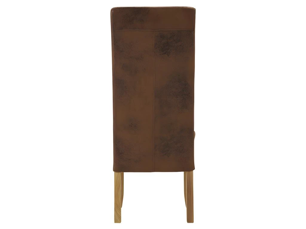 Lot De 6 Chaises SANTOS - Microfibre Aspect Cuir Vieilli - Pieds Bois Clair 2 Lot De 6 Chaises SANTOS - Microfibre Aspect Cuir Vieilli - Pieds Bois Clair – Image 2