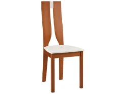 Lot De 6 Chaises SILVIA - Hêtre Massif - Merisier & Blanc -Fren Soldes Boutique chaise 272667