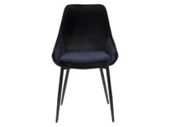Lot De 6 Chaises - Velours Et Métal Noir - Noir - MASURIE -Fren Soldes Boutique chaise 283229