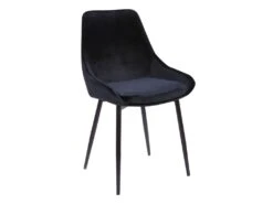 Lot De 6 Chaises - Velours Et Métal Noir - Noir - MASURIE -Fren Soldes Boutique chaise 283231