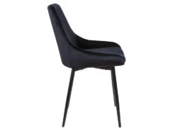 Lot De 6 Chaises - Velours Et Métal Noir - Noir - MASURIE -Fren Soldes Boutique chaise 283233