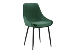 Lot De 2 Chaises - Velours Et Métal Noir - Vert - MASURIE -Fren Soldes Boutique chaise 309069