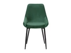 Lot De 2 Chaises - Velours Et Métal Noir - Vert - MASURIE -Fren Soldes Boutique chaise 309075