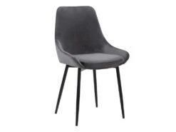 Lot De 2 Chaises - Velours Et Métal Noir - Anthracite - MASURIE 9 Lot De 2 Chaises - Velours Et Métal Noir - Anthracite - MASURIE -Fren Soldes Boutique chaise 309081