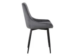 Lot De 2 Chaises - Velours Et Métal Noir - Anthracite - MASURIE 10 Lot De 2 Chaises - Velours Et Métal Noir - Anthracite - MASURIE -Fren Soldes Boutique chaise 309083