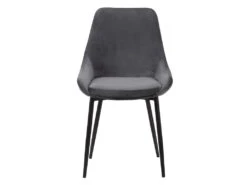 Lot De 2 Chaises - Velours Et Métal Noir - Anthracite - MASURIE 8 Lot De 2 Chaises - Velours Et Métal Noir - Anthracite - MASURIE -Fren Soldes Boutique chaise 309087