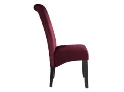 Lot De 2 Chaises DELINA - Velours Matelassé & Pieds Bois - Bordeaux -Fren Soldes Boutique chaise 310391