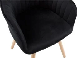 Chaise Avec Accoudoirs - Velours Et Métal Effet Bois - Noir - ELEANA -Fren Soldes Boutique chaise 365313