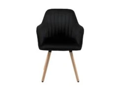 Lot De 2 Chaises Avec Accoudoirs ELEANA - Velours Et Métal Effet Bois - Noir 9 Lot De 2 Chaises Avec Accoudoirs ELEANA - Velours Et Métal Effet Bois - Noir -Fren Soldes Boutique chaise 365363