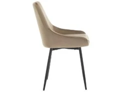 Lot De 6 Chaises - Velours Et Métal Noir - Taupe - MASURIE -Fren Soldes Boutique chaise 381241