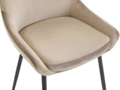 Lot De 6 Chaises - Velours Et Métal Noir - Taupe - MASURIE -Fren Soldes Boutique chaise 381243