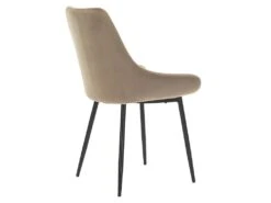 Lot De 6 Chaises - Velours Et Métal Noir - Taupe - MASURIE -Fren Soldes Boutique chaise 381245