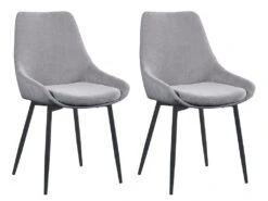 Lot De 2 Chaises MASURIE - Tissu - Gris