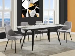 Lot De 2 Chaises MASURIE - Tissu - Gris -Fren Soldes Boutique chaise 385925