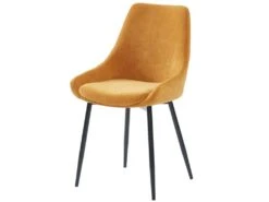 Lot De 2 Chaises MASURIE - Tissu - Jaune -Fren Soldes Boutique chaise 387333