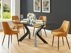 Lot De 2 Chaises MASURIE - Tissu - Jaune -Fren Soldes Boutique chaise 387335