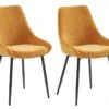 Lot De 2 Chaises MASURIE - Tissu - Jaune