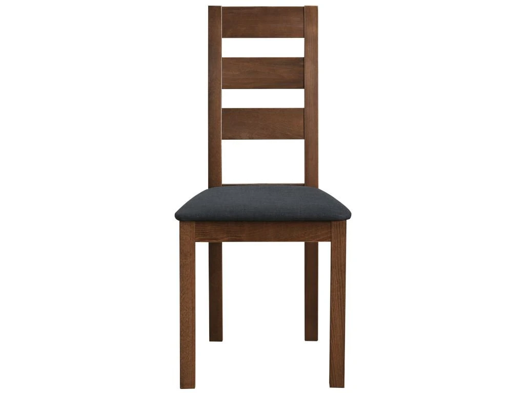 Lot De 6 Chaises ALCINO - Hêtre Et Tissu - Coloris : Noyer Et Anthracite 3 Lot De 6 Chaises ALCINO - Hêtre Et Tissu - Coloris : Noyer Et Anthracite – Image 3