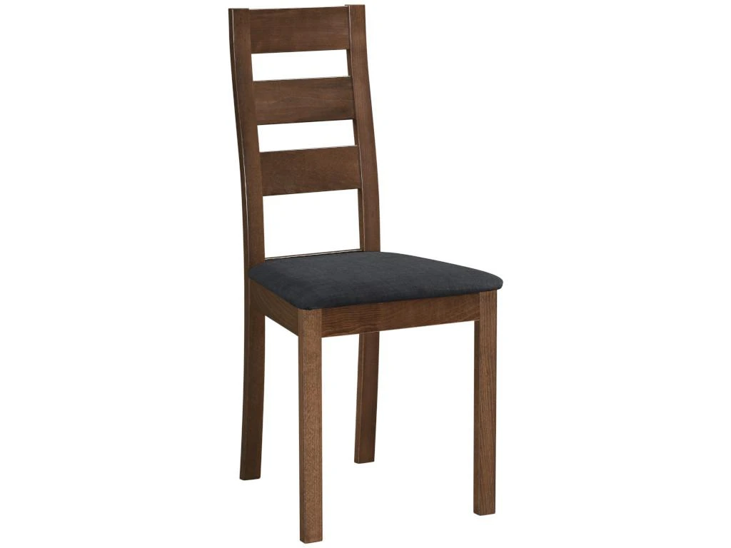 Lot De 6 Chaises ALCINO - Hêtre Et Tissu - Coloris : Noyer Et Anthracite 4 Lot De 6 Chaises ALCINO - Hêtre Et Tissu - Coloris : Noyer Et Anthracite – Image 4