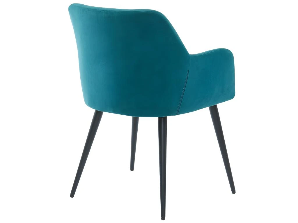 Lot De 2 Chaises - Avec Accoudoirs - Tissu Et Métal - Bleu - HEKA 7 Lot De 2 Chaises - Avec Accoudoirs - Tissu Et Métal - Bleu - HEKA – Image 7