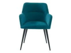 Lot De 2 Chaises - Avec Accoudoirs - Tissu Et Métal - Bleu - HEKA 11 Lot De 2 Chaises - Avec Accoudoirs - Tissu Et Métal - Bleu - HEKA -Fren Soldes Boutique chaise 389591