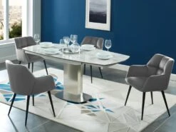 Lot De 2 Chaises Avec Accoudoirs - Velours Et Métal - Gris - PEGA De Pascal MORABITO 11 Lot De 2 Chaises Avec Accoudoirs - Velours Et Métal - Gris - PEGA De Pascal MORABITO -Fren Soldes Boutique chaise 389627