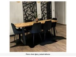 Lot De 6 Chaises - Velours Et Métal Noir - Noir - MASURIE -Fren Soldes Boutique chaise 393053