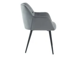 Lot De 6 Chaises Avec Accoudoirs - Velours Et Métal - Gris - PEGA -Fren Soldes Boutique chaise 393415