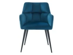 Lot De 6 Chaises Avec Accoudoirs - Velours Et Métal - Bleu - PEGA -Fren Soldes Boutique chaise 393425