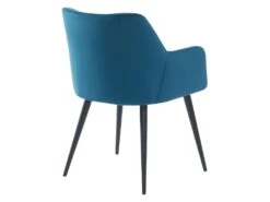 Lot De 6 Chaises Avec Accoudoirs - Velours Et Métal - Bleu - PEGA -Fren Soldes Boutique chaise 393427
