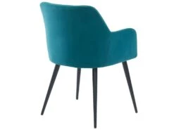 Lot De 6 Chaises - Avec Accoudoirs - Tissu Et Métal - Bleu - HEKA -Fren Soldes Boutique chaise 393447