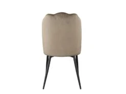 Lot De 2 Chaises ROSARIO - Effet Velours Et Métal Noir - Taupe -Fren Soldes Boutique chaise 397637