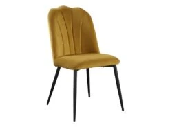 Lot De 6 Chaises ROSARIO - Effet Velours Et Métal Noir - Jaune 11 Lot De 6 Chaises ROSARIO - Effet Velours Et Métal Noir - Jaune -Fren Soldes Boutique chaise 397831