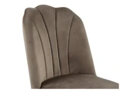 Lot De 6 Chaises ROSARIO - Effet Velours Et Métal Noir - Taupe -Fren Soldes Boutique chaise 397839