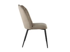 Lot De 6 Chaises ROSARIO - Effet Velours Et Métal Noir - Taupe -Fren Soldes Boutique chaise 397843