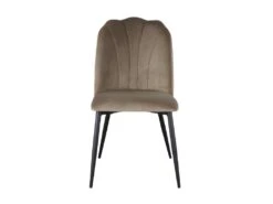 Lot De 6 Chaises ROSARIO - Effet Velours Et Métal Noir - Taupe -Fren Soldes Boutique chaise 397847