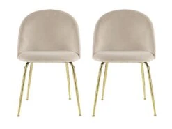 Lot De 2 Chaises - Velours Et Métal Doré - Beige - MELBOURNE 12 Lot De 2 Chaises - Velours Et Métal Doré - Beige - MELBOURNE -Fren Soldes Boutique chaise 404479