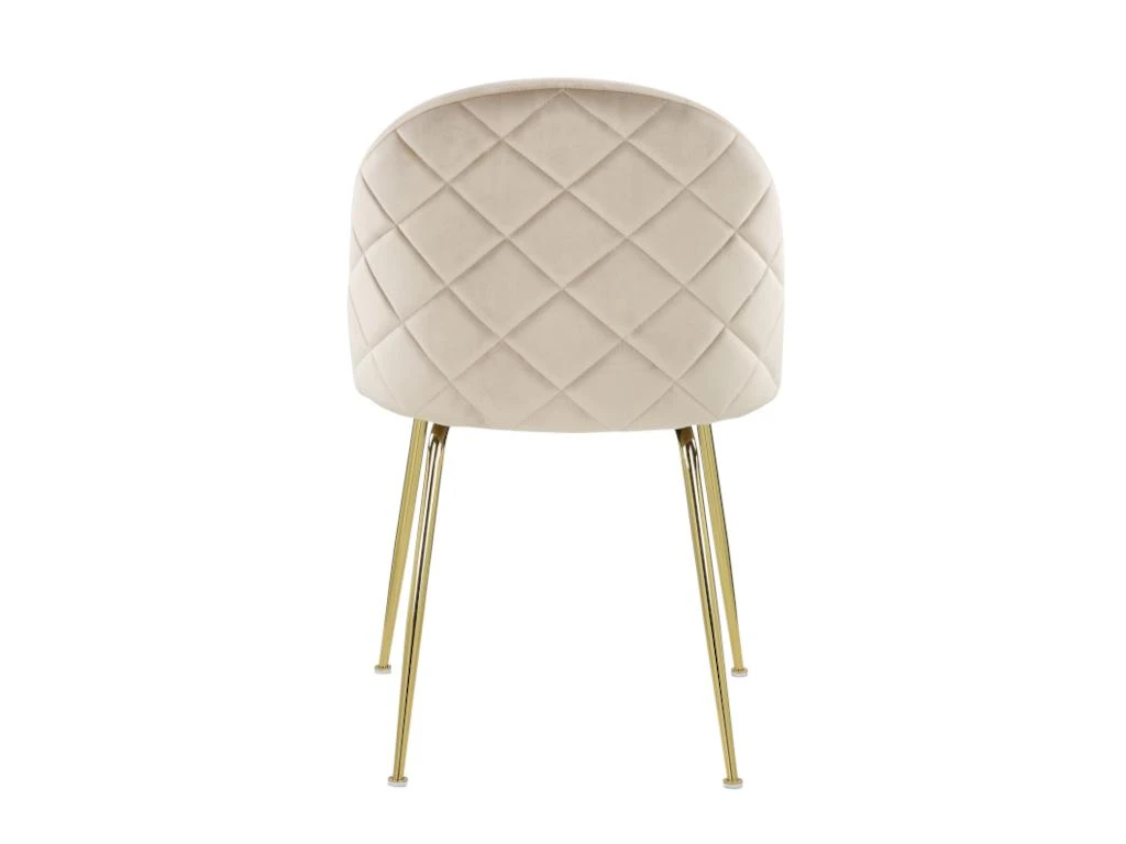 Lot De 2 Chaises - Velours Et Métal Doré - Beige - MELBOURNE 6 Lot De 2 Chaises - Velours Et Métal Doré - Beige - MELBOURNE – Image 6