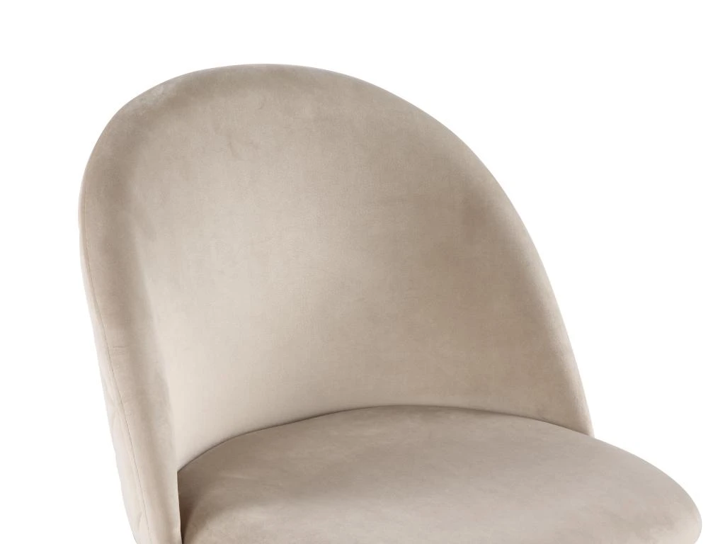 Lot De 2 Chaises - Velours Et Métal Doré - Beige - MELBOURNE 9 Lot De 2 Chaises - Velours Et Métal Doré - Beige - MELBOURNE – Image 9