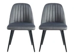 Lot De 6 Chaises ELEANA - Velours & Métal Noir - Gris 8 Lot De 6 Chaises ELEANA - Velours & Métal Noir - Gris -Fren Soldes Boutique chaise 406869 2